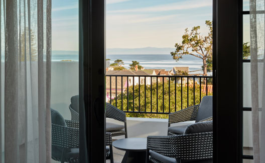 Kimpton Mirador Hotel One Bedroom Suite Terrace Fireplace terrace and view